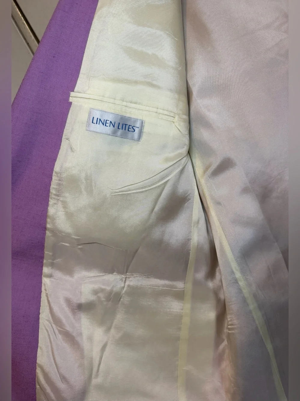 Linen Lites Size 48 Light Purple 2-Button Sport Coat Blazer Men’s Lightweight